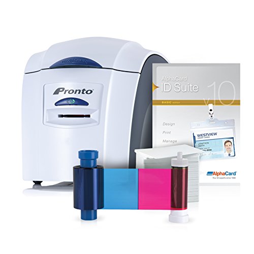 COMPLETE ALPHACARD ID CARD PRINTER BUNDLE MAGICARD PRONTO ID PRINTER