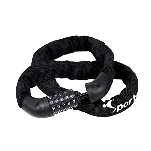 BICYCLE CHAIN LOCK, SPORTNEER 5DIGIT RESETTABLE COMBINATION ANTITHEFT