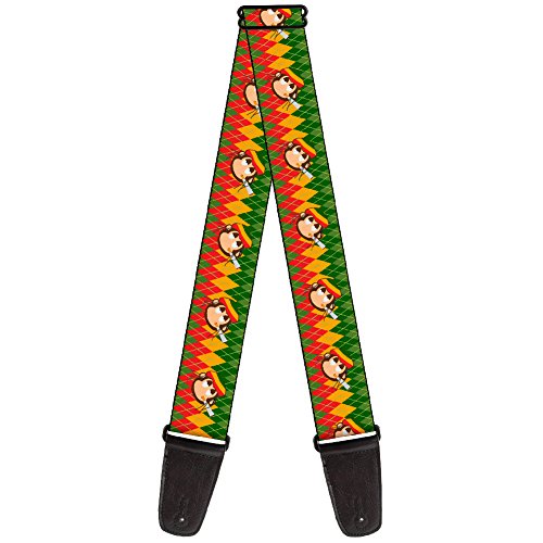 JAMAICAN COLORS MONKEY SMOKING CANNABIS POT WEED JOINT GUITAR STRAP