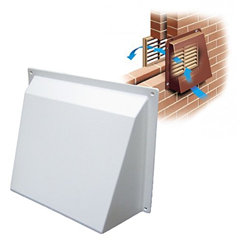 9 X 9 WHITE HOODED COWL VENT COVER FOR AIR BRICKS GRILLES EXTRACTORS VENTS GTIN/EAN/UPC