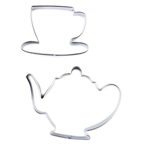EOONFIRST TEAPOT TEACUP STAINLESS STEEL COOKIE CUTTER SET GTIN/EAN