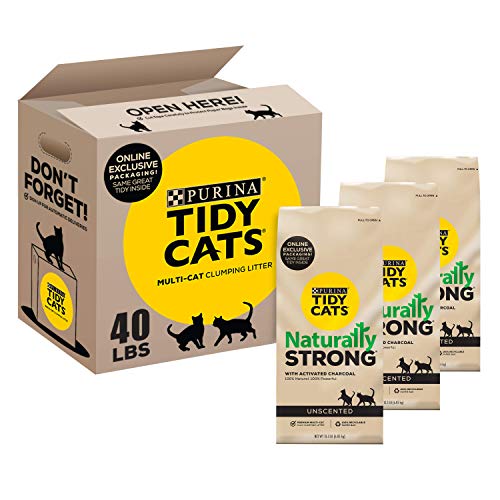TIDY CATS UNSCENTED, CLUMPING CAT LITTER, NATURALLY STRONG MULTI CAT