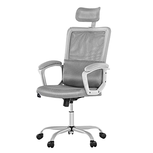 OFFICE CHAIR HIGH BACK MESH CHAIR WITH LUMBAR SUPPORT, HEIGHT