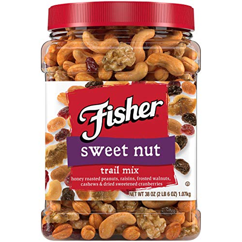 FISHER SNACK INDULGENT TRAIL MIX, 38 OZ, PEANUTS, MILK CHOCOLATE