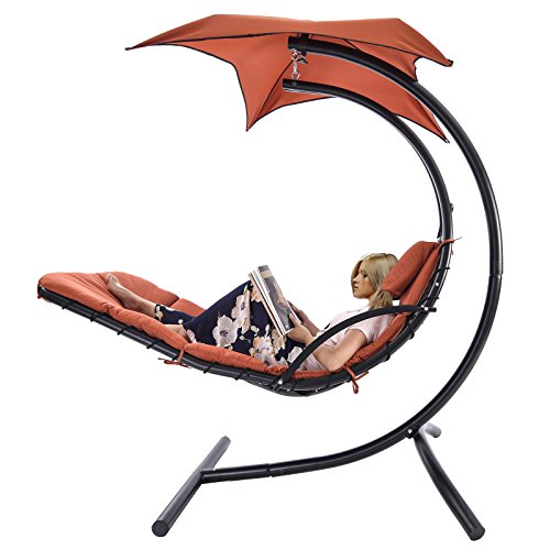 UENJOY SWING HANGING CHAISE LOUNGER CHAIR ARC STAND AIR PORCH HAMMOCK