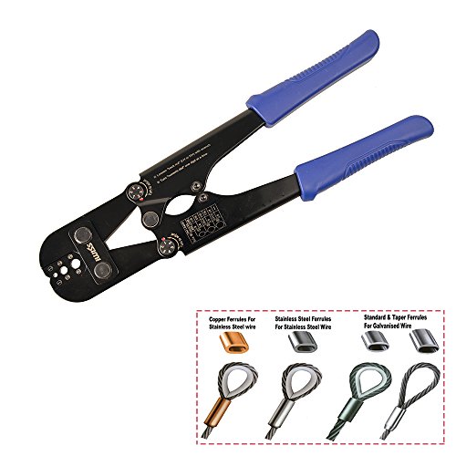 IWISS WIRE ROPE CRIMPING TOOL FOR COPPER AND ALUMINUM OVAL SLEEVES AND