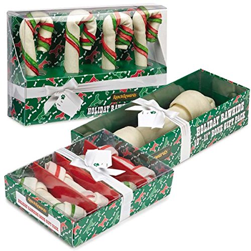 RANCH REWARDS 7 CANDY CANES MUNCHY RAWHIDE GIFT PACK FOR DOGS (10 PACK