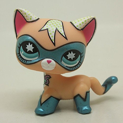 SUPER RARE LITTLEST PET SHOP COMIC CON CAT SUPER HERO KITTEN KITTY BLUE