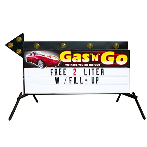 ILLUMINATED PORTABLE FLASHING ARROW SIGN WITH CUSTOM HEADERS AND