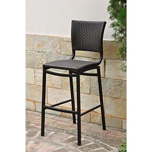 BARCELONA RESIN WICKER BAR BISTRO CHAIRS SET OF 2 GTIN/EAN/UPC