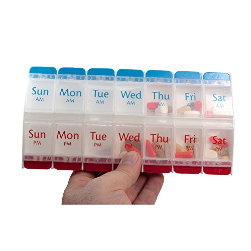 EZY DOSE 7 DAY AM/PM TRAVEL PILL CONTAINER, 2PACK GTIN/EAN/UPC