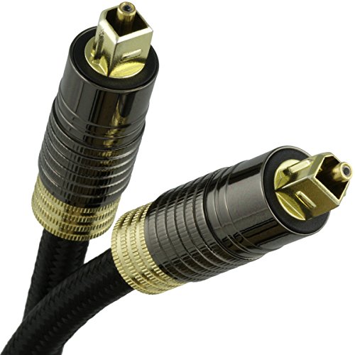 DIGITAL AUDIO CABLE (6 FEET) TOSLINK FIBER OPTIC (S/PDIF, ADAT, EIAJ) BRAIDED CORD JIS F05
