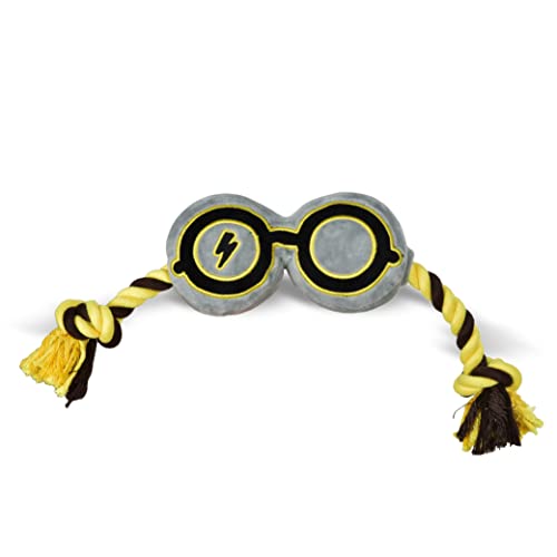 HARRY POTTER HP GLASSES ROPE PULL PET TOY ROPE SQUEAKY DOG TOY IN