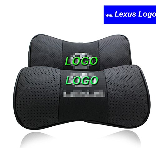 SUNSHINE 2 X GENUINE LEATHER CAR HEADREST PILLOW NECK REST PILLOW SEAT