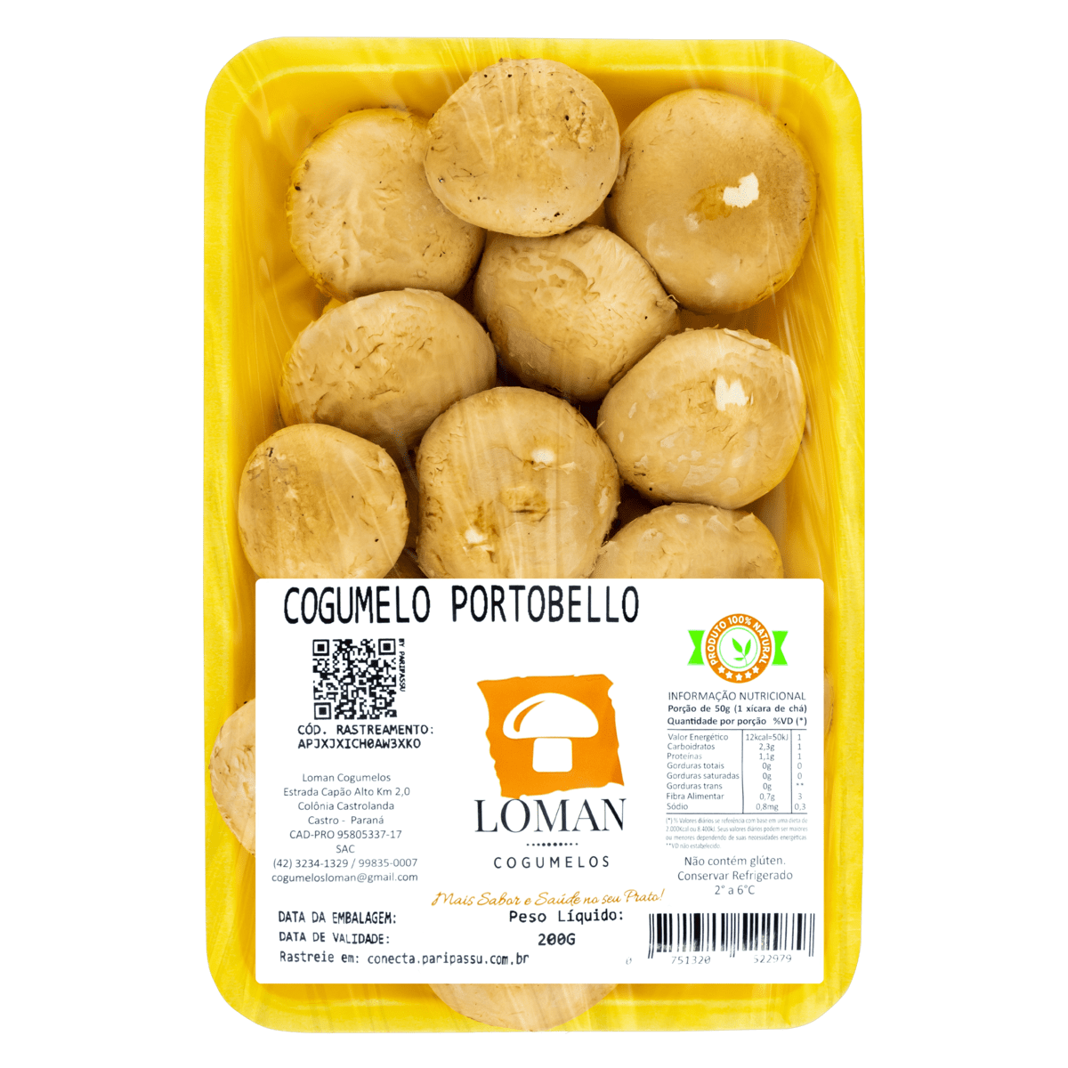 COGUMELO PORTOBELLO LOMAN COGUMELOS BANDEJA 200G GTIN/EAN/UPC