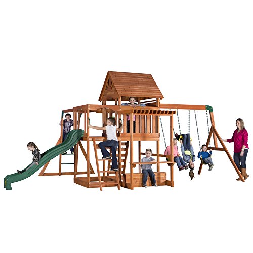 BACKYARD DISCOVERY MONTICELLO ALL CEDAR WOOD PLAYSET SWING SET GTIN