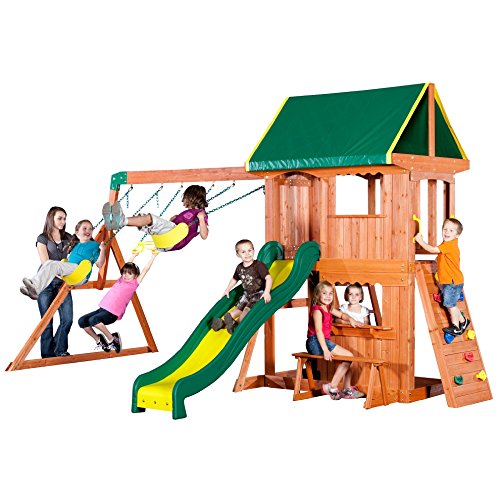 BACKYARD DISCOVERY SOMERSET ALL CEDAR WOOD PLAYSET SWING SET GTIN/EAN