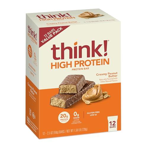 THINK! PROTEIN BARS, HIGH PROTEIN SNACKS, GLUTEN FREE, SUGAR FREE