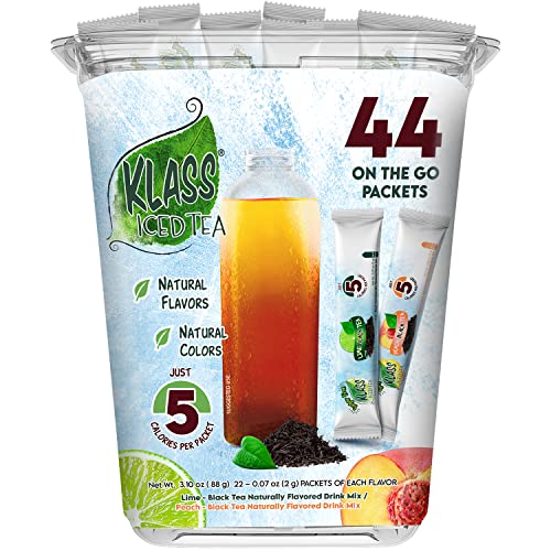 KLASS ICED TEA, VARIETY PACK, SUGAR FREE DRINK MIX, PEACH & LIME