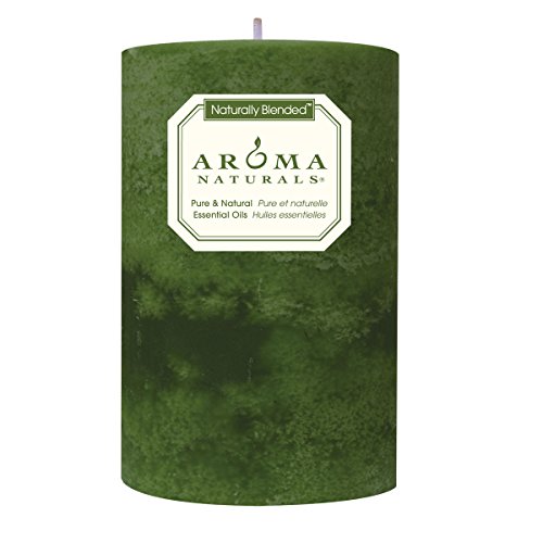 AROMA NATURALS EVEGREEN HOLIDAY ESSENTIAL OIL PILLAR CANDLE, JUNIPER