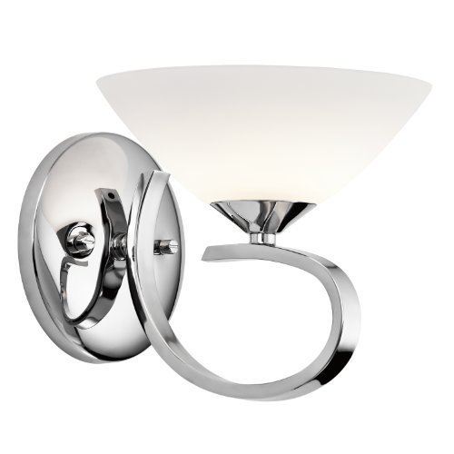 45521CH BROOKLANDS 1LIGHT WALL SCONCE, CHROME FINISH WITH SATIN ETCHED