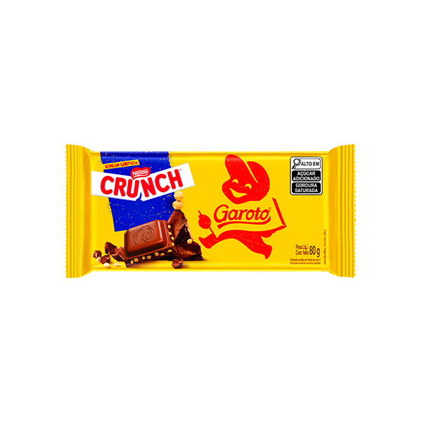 CHOCOLATE AO LEITE CRUNCH GAROTO PACOTE 80G GTIN/EAN/UPC
