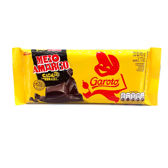 CHOCOLATE MEIO AMARGO GAROTO PACOTE 90G GTIN/EAN/UPC 7891008169218