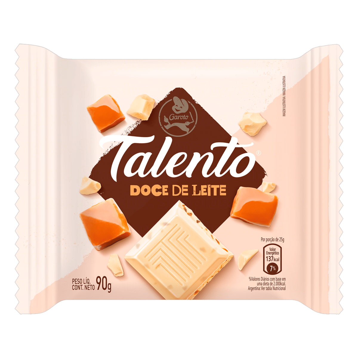 GAROTO TALENTO WHITE CHOCOLATE W/ CARAMEL FLAVORED CRUNCHY CANDY