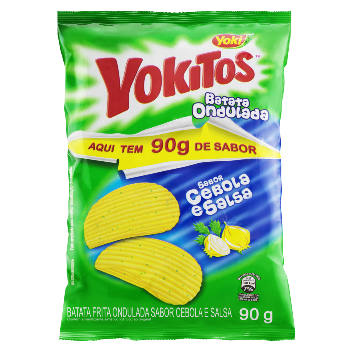 BATATA FRITA ONDULADA CEBOLA E SALSA YOKI YOKITOS PACOTE 90G GTIN/EAN