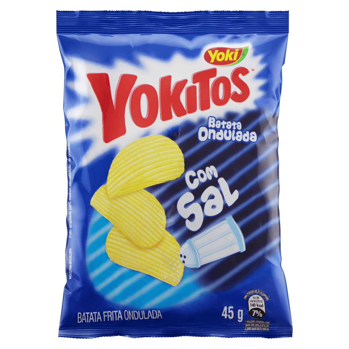 BATATA FRITA ONDULADA COM SAL YOKI YOKITOS PACOTE 45G GTIN/EAN/UPC