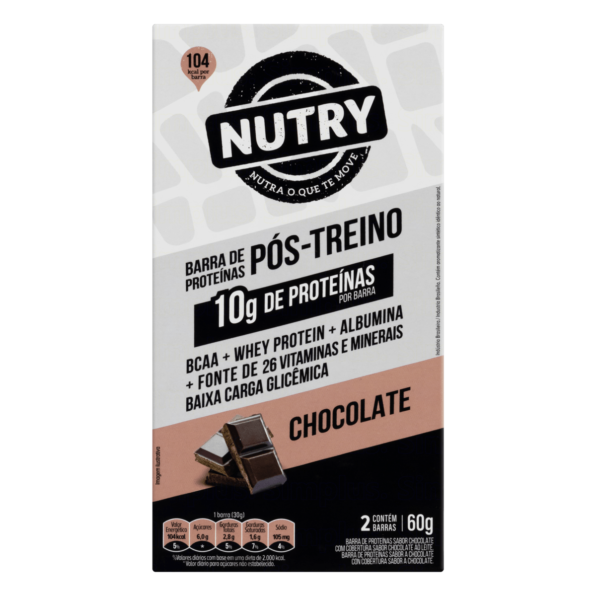 PACK BARRA DE PROTEÍNA CHOCOLATE COBERTURA CHOCOLATE AO LEITE NUTRY PÓS