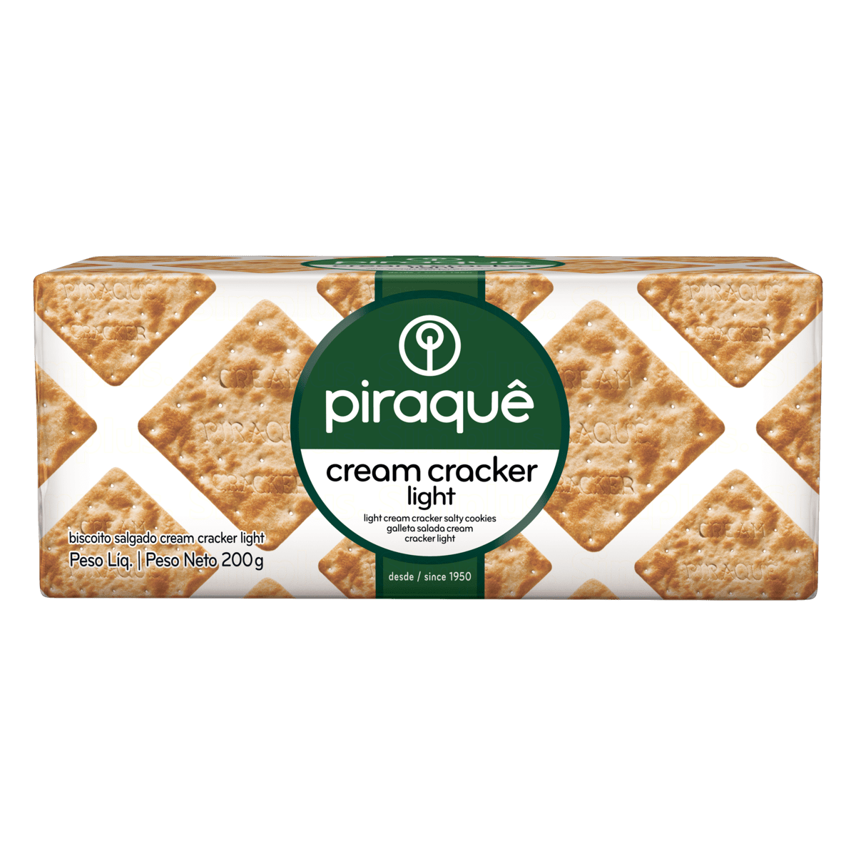 BISCOITO CREAM CRACKER LIGHT PIRAQUÊ PACOTE 184G GTIN/EAN/UPC