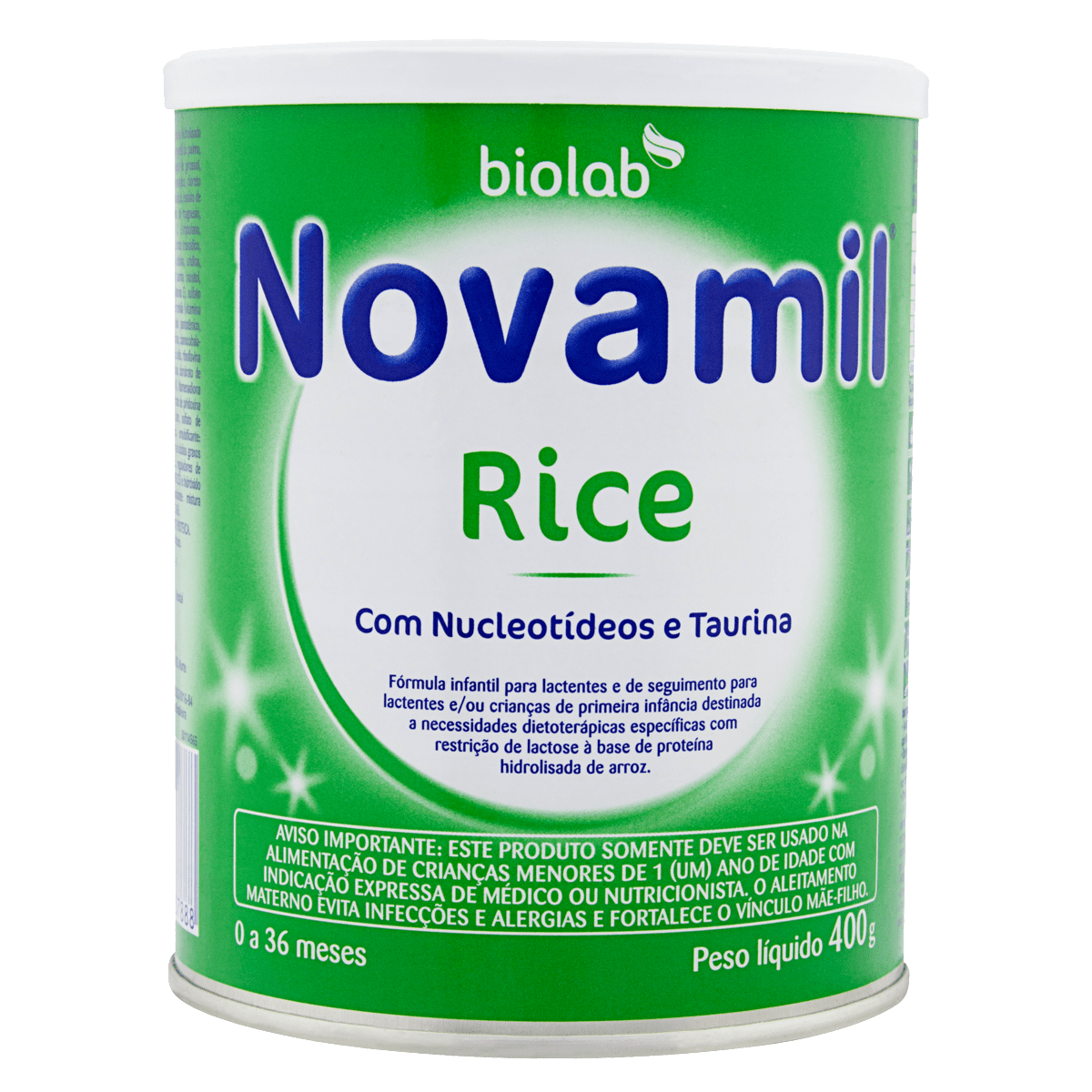 FÓRMULA INFANTIL RICE NOVAMIL LATA 400G GTIN/EAN/UPC 7896112437888