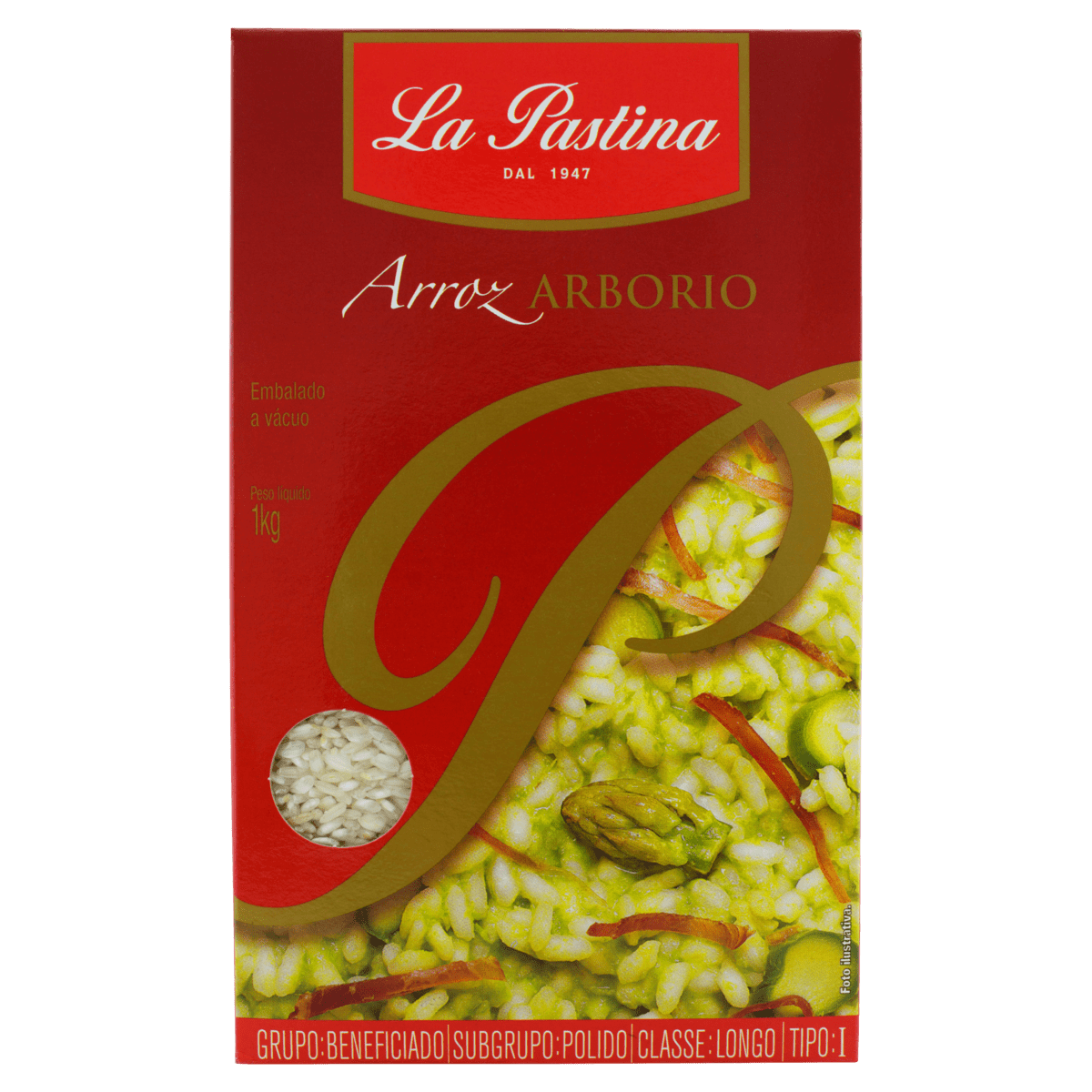 ARROZ ARBÓRIO TIPO 1 LA PASTINA CAIXA 1KG GTIN/EAN/UPC 7896196080260