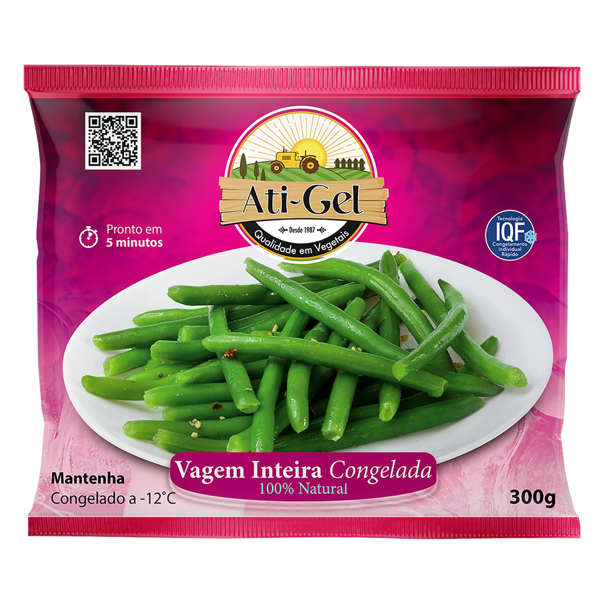 VAGEM CONGELADA INTEIRA ATIGEL PACOTE 300G GTIN/EAN/UPC