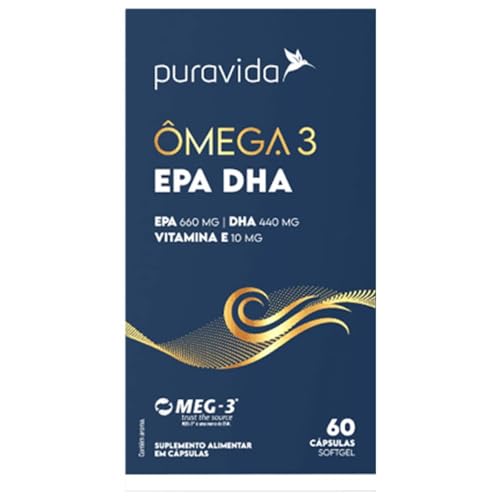 ÔMEGA 3 EPA DHA 660MG PURAVIDA CAIXA 60 CÁPSULAS SOFTGEL GTIN/EAN/UPC