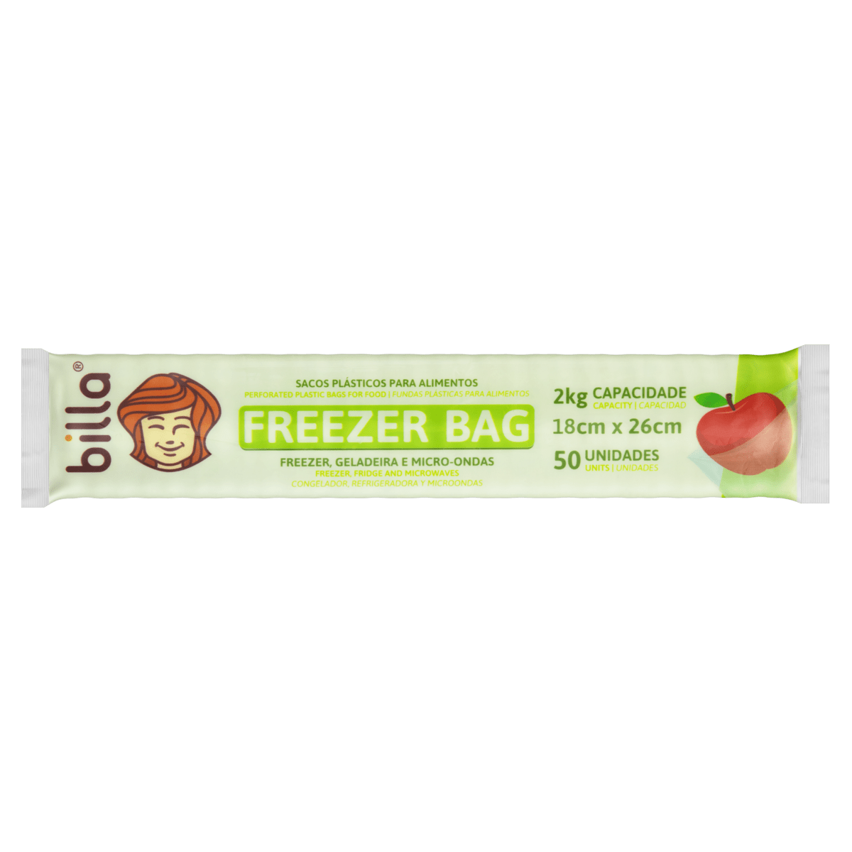 SACO FREEZER BAG 2KG BILLA 20CM X 33CM 50 UNIDADES GTIN/EAN/UPC