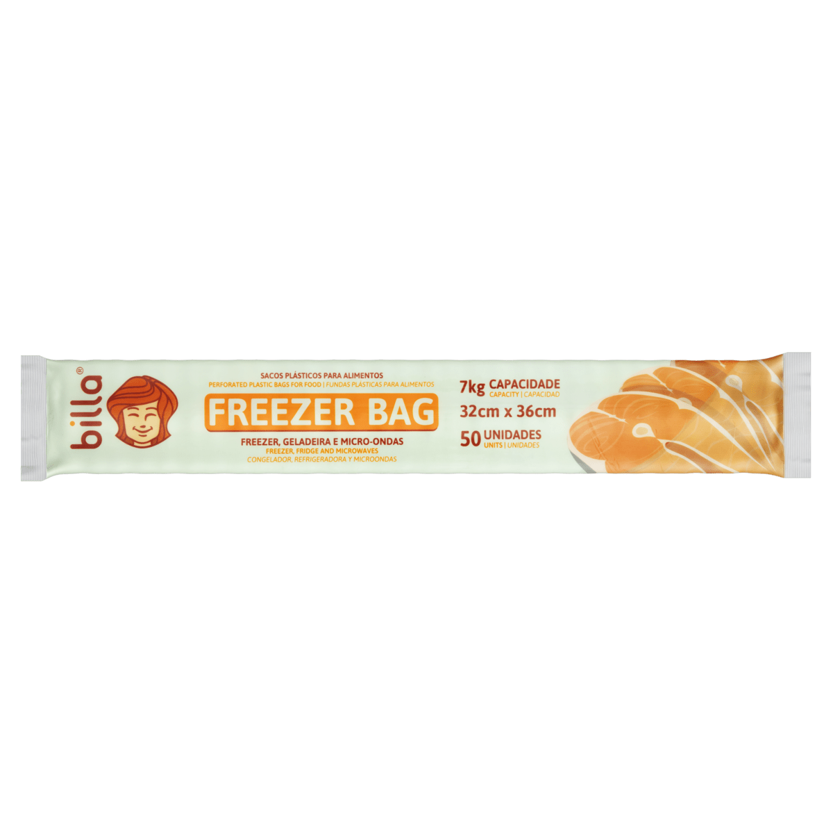 SACO FREEZER BAG 7KG BILLA 32CM X 45CM 50 UNIDADES GTIN/EAN/UPC