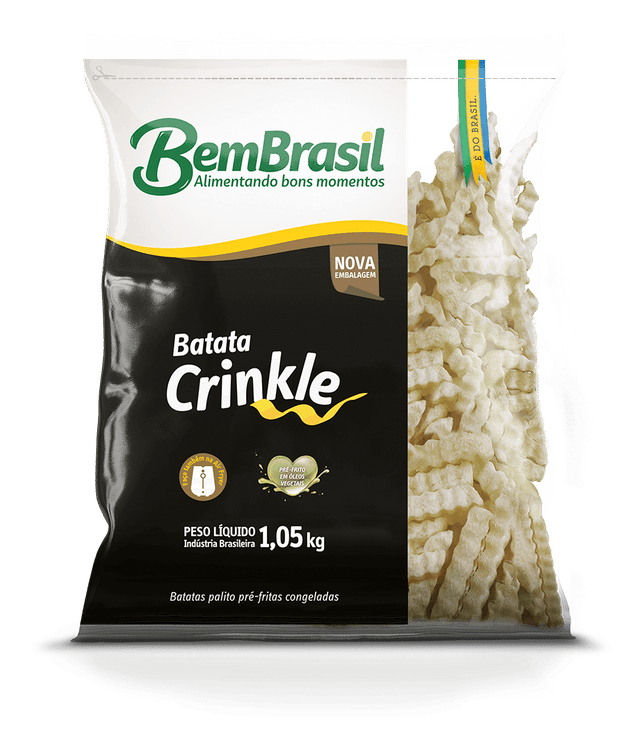 BATATA PRÉFRITA CRINKLE CONGELADA BEM BRASIL PACOTE 1,05KG GTIN/EAN