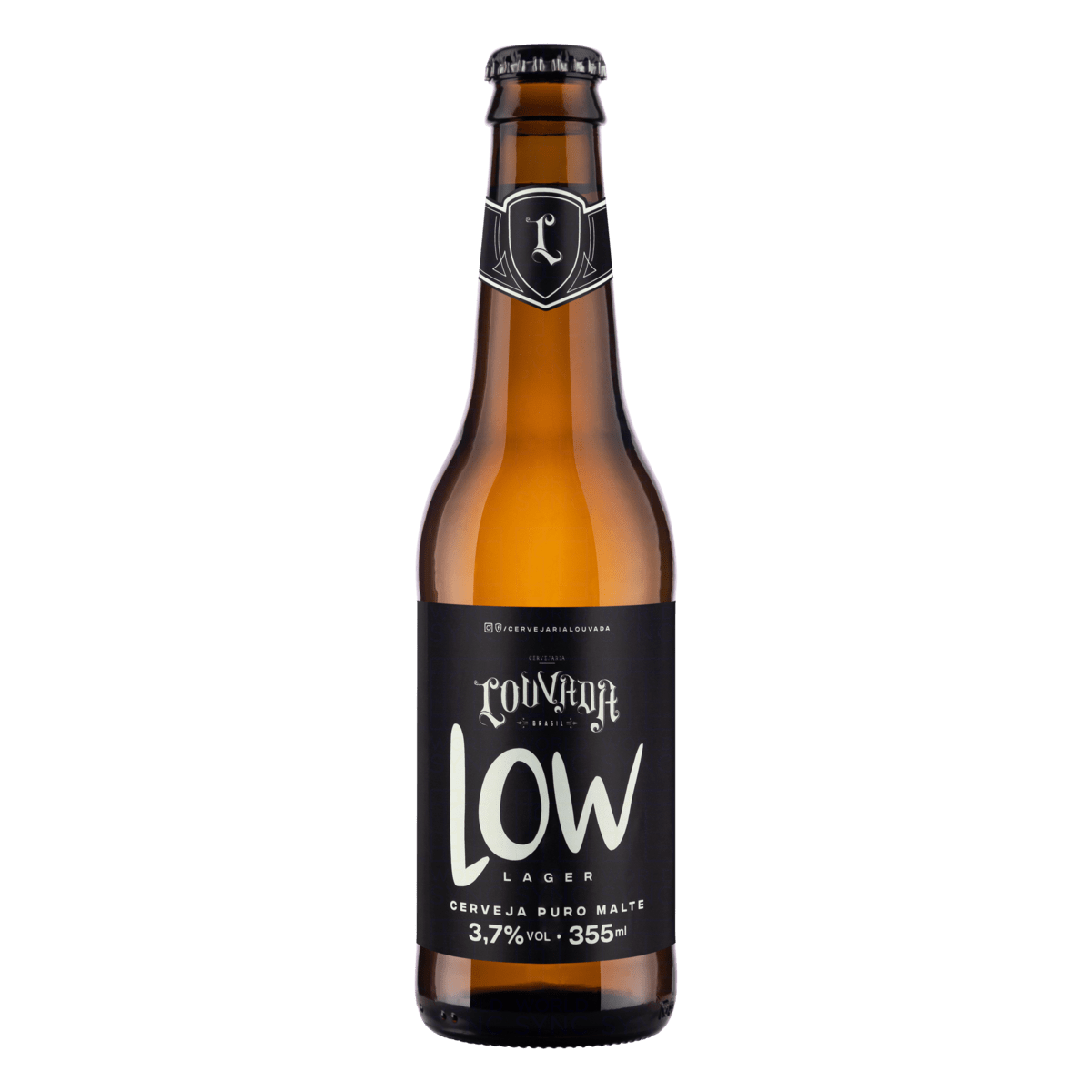CERVEJA AMERICAN LAGER PURO MALTE LOW LIGHT LOUVADA GARRAFA 355ML