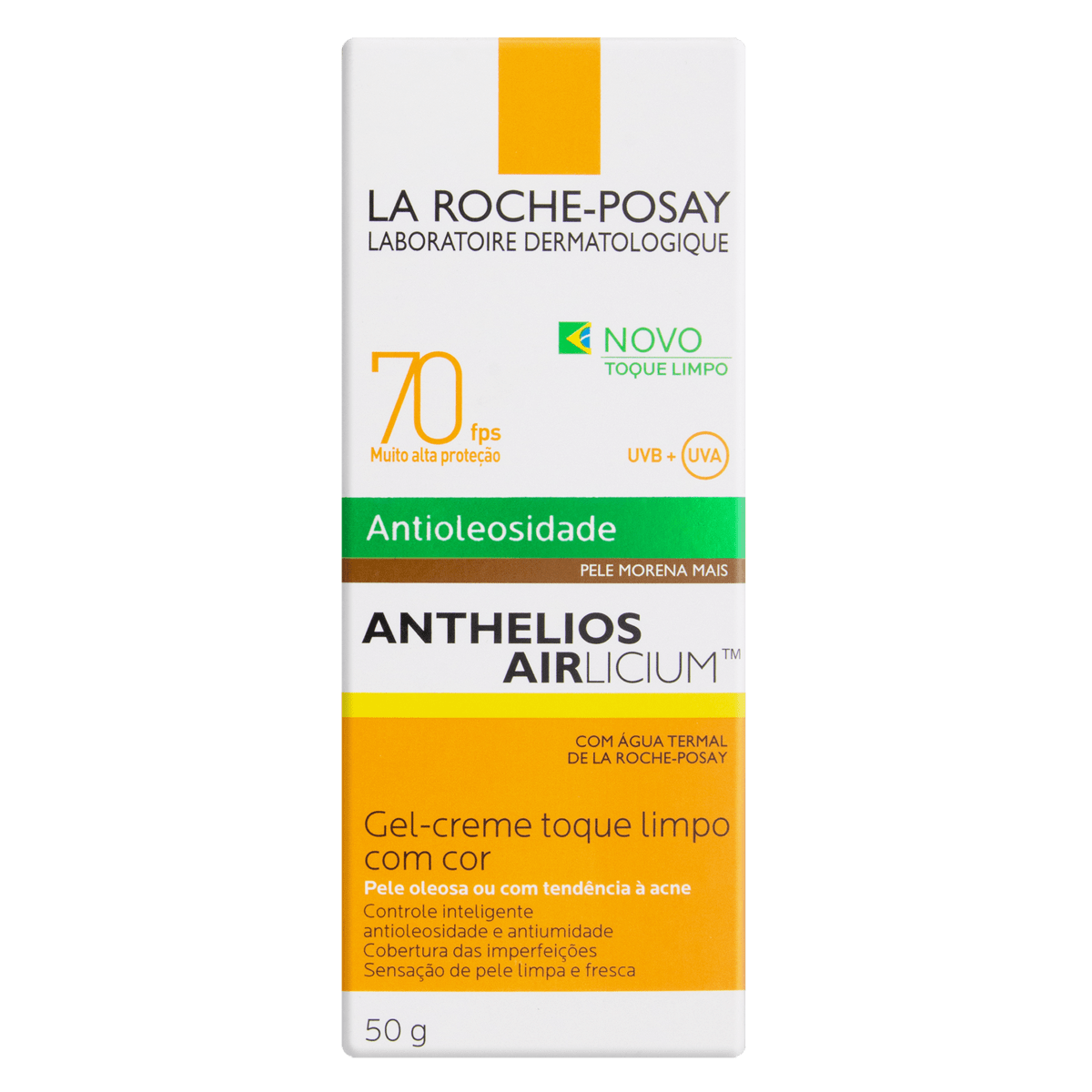 PROTETOR SOLAR GELCREME AIRLICIUM COM COR FPS 70 FP UVA 27 PELE MORENA