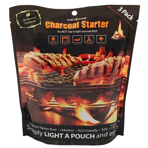 INSTAFIRE GRANULATED SINGLE USE CHARCOAL BRIQUETTE STARTER POUCH (3