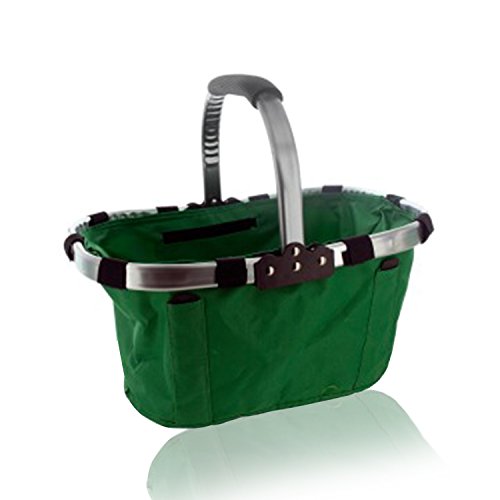 GREEN GARDEN BASKET SHOPPING TOTE STURDY FRAME AND WATERREPELLENT