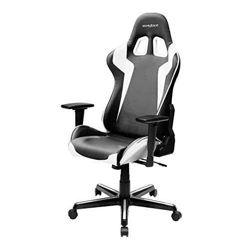 DXRACER FH00/NW BLACK WHITE RACING BUCKET SEAT OFFICE CHAIR GAMING