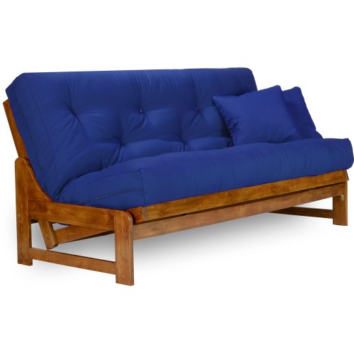 ARDEN FUTON SET FULL SIZE, FRAME, 8 MATTRESS, TWILL ROYAL BLUE COVER