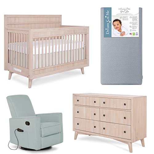 EVOLUR NURSERY ESSENTIALS BUNDLE OF ANTILIA 4IN1 CONVERTIBLE CRIB