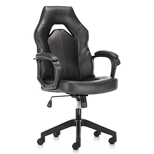 ERGONOMIC COMPUTER GAMING CHAIR PU LEATHER DESK CHAIR WITH LUMBAR