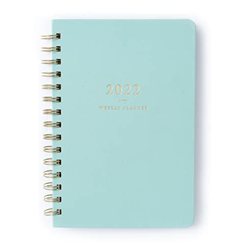 RUSSELL+HAZEL 2022 ANNUAL YEAR WEEKLY PLANNER, DEW VEGAN LEATHER COVER