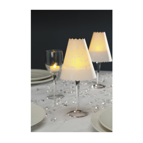 DARICE DAVID TUTERA 12PIECE LACE PRINT VELLUM LAMPSHADE WRAP, WHITE