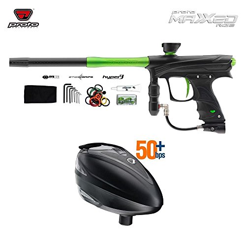 PROTO RIZE MAXXED PAINTBALL GUN + DYE ROTOR HOPPER COMBO PACKAGE